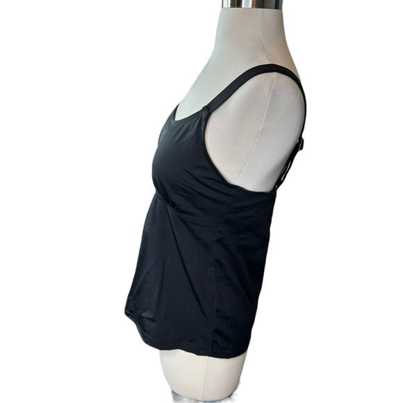 Fullfitall Tankini Swim Top Womens Swimsuit Built in Bra Stretch Black 10 NWT - Picture 6 of 12